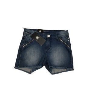 Rock Republic Pixie shorts embellished front pockets raw hem NWOT size…